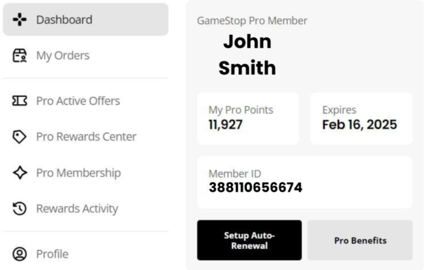 Pro Membership Auto Renewal Management Gamestop